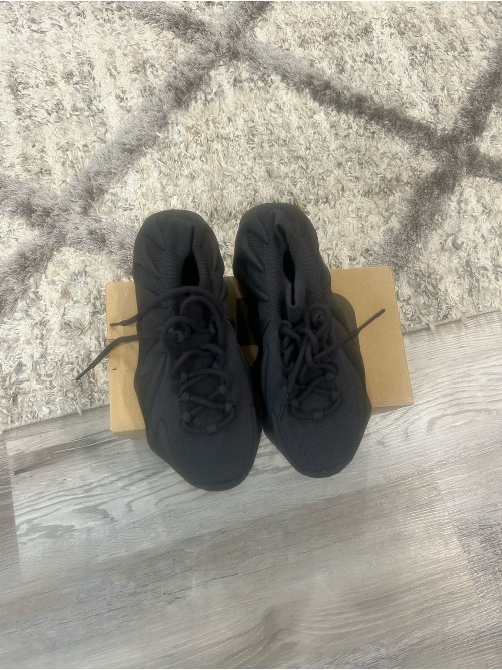 adidas Yeezy 450 Men's All-Black Mesh Athletic Sneakers